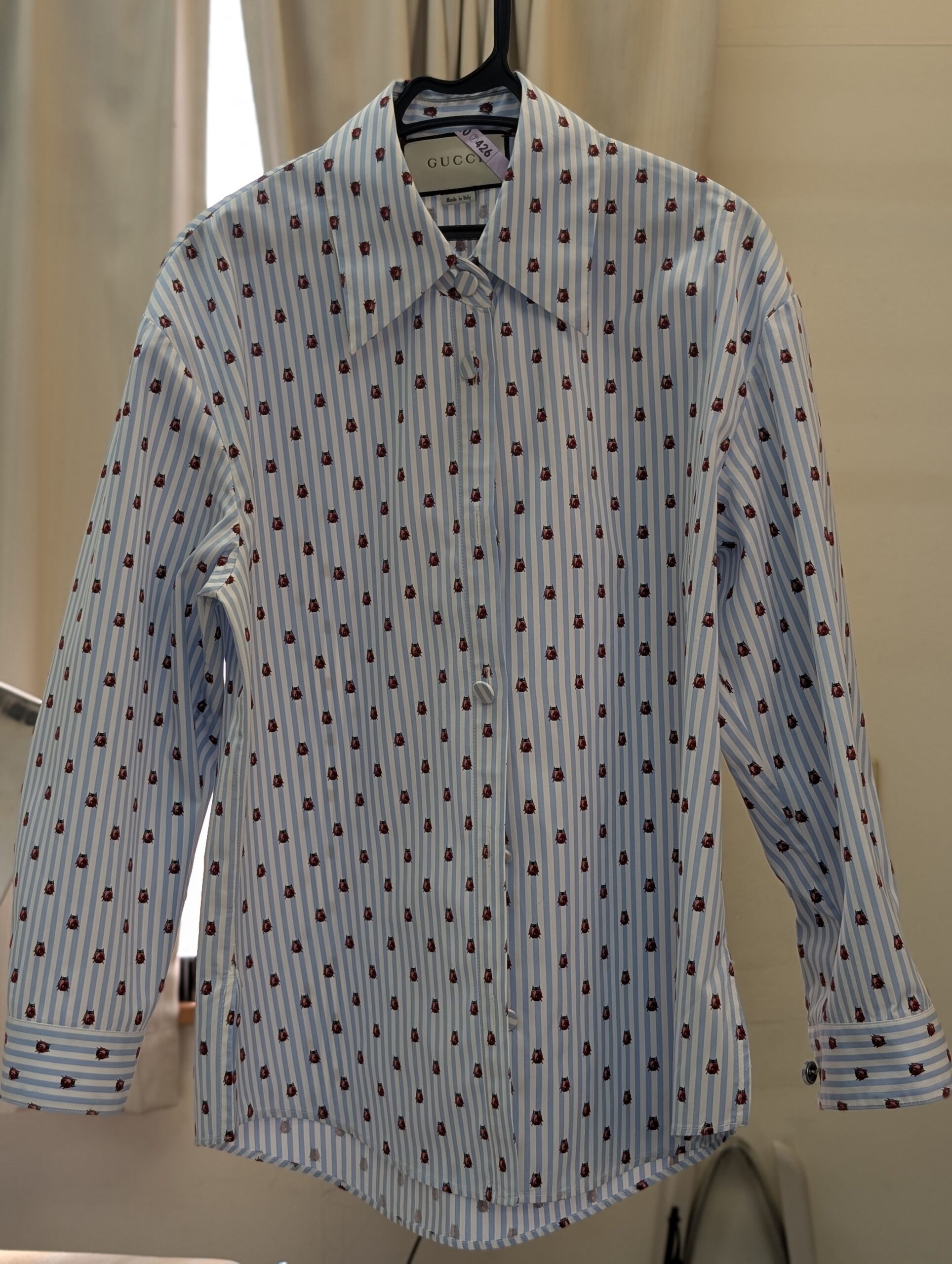 GUCCIプリント柄シャツの色柄ケア