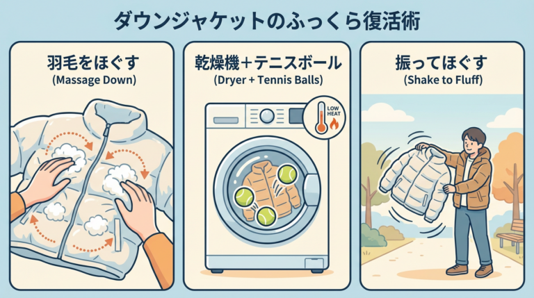 ダウンジャケットのふっくら復活述｜北九州のファミリークリーニングが解説