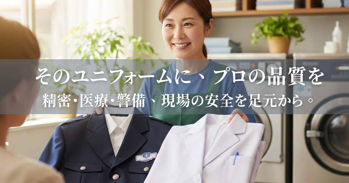 北九州の現場を支える、一着への真心。警備・医療・半導体の専門ケア