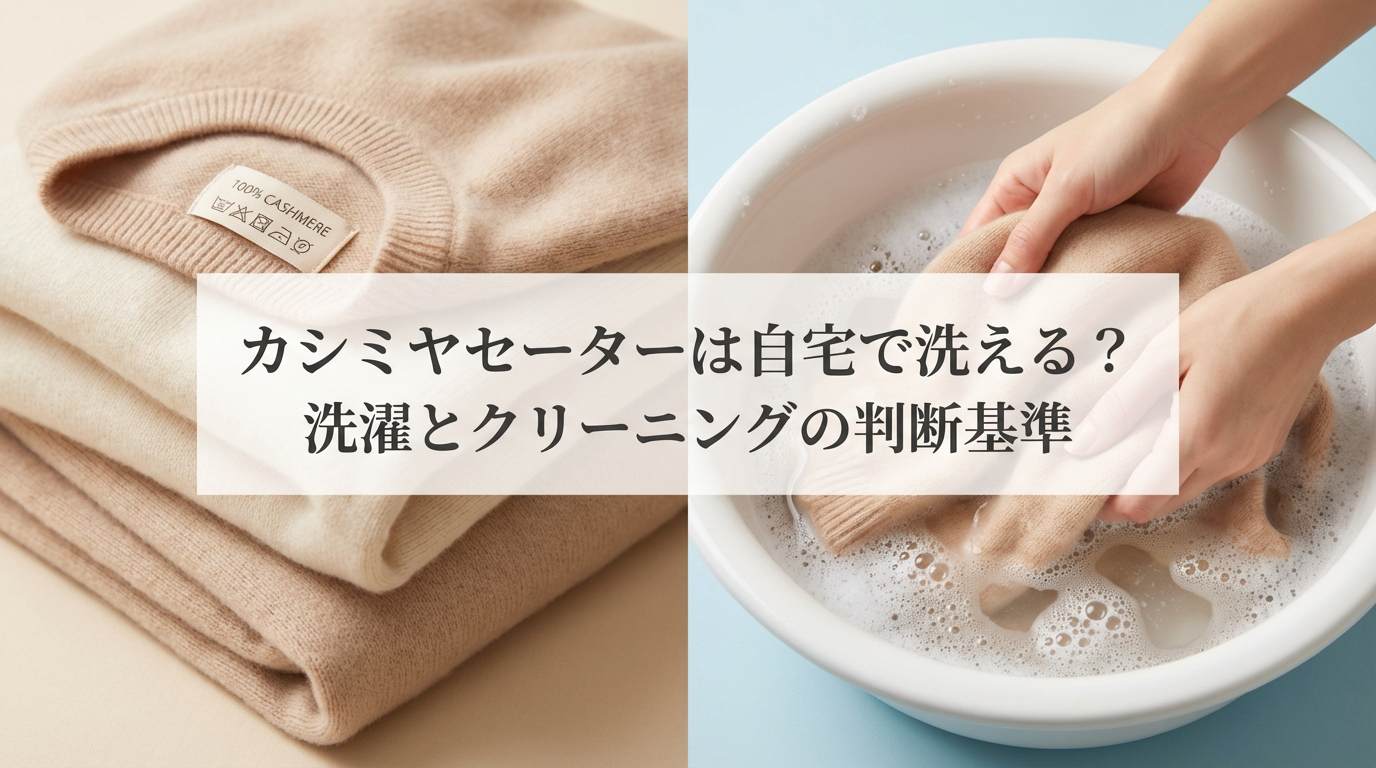 カシミヤセーター 自宅洗濯 手洗い方法 クリーニング判断基準